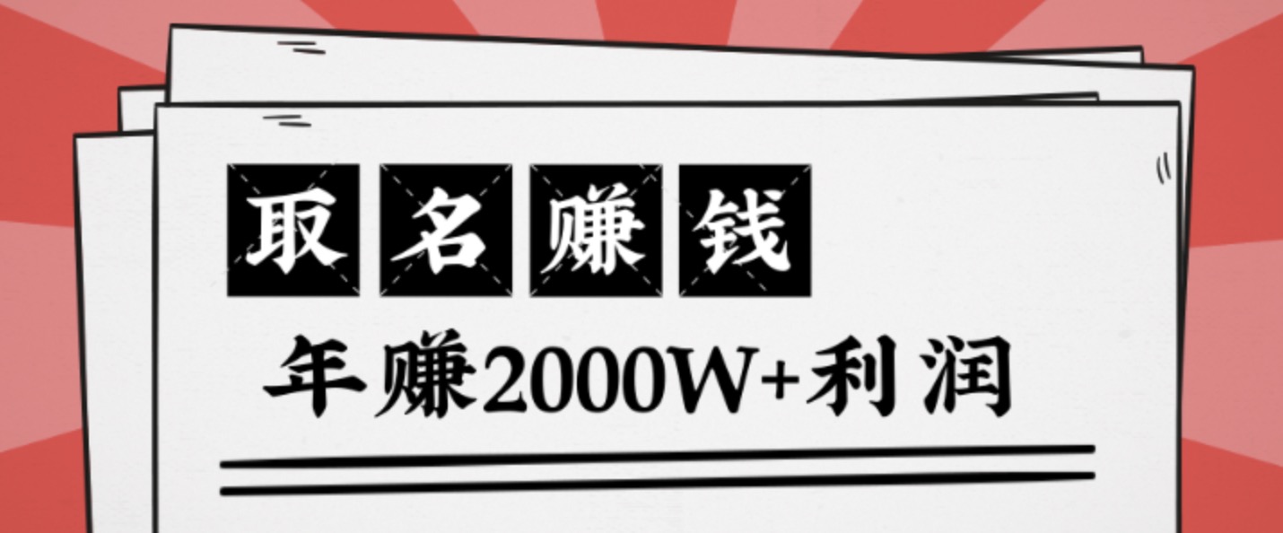 王通：不要小瞧任何一個(gè)小領(lǐng)域，取名技能也能快速賺錢，年賺2000W+利潤 百度網(wǎng)盤插圖