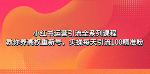 小紅書運營引流課程：養(yǎng)高權(quán)重新號，實操每天引流100精準粉百度網(wǎng)盤插圖