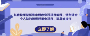 抖音快手壁紙?zhí)栃〕绦蜃儸F(xiàn)項(xiàng)目教程，適合個(gè)人短視頻掘金項(xiàng)目百度網(wǎng)盤插圖