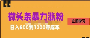 微頭條暴力漲粉技巧搬運(yùn)文案就能漲幾萬(wàn)粉絲，0成本日賺600百度網(wǎng)盤插圖