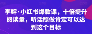 李鲆?小紅書爆款課，十倍提升閱讀量百度網(wǎng)盤插圖