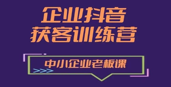 企業(yè)抖音營銷獲客增長訓(xùn)練營，中小企業(yè)老板必修課插圖