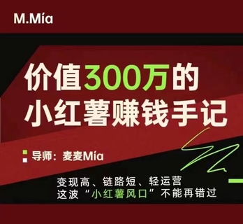 【抖音上新】價值300萬的小紅書賺錢手記 變現(xiàn)高、鏈路短、輕運營，這波“小紅薯風口”不能再錯過。