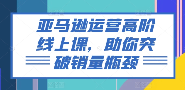 亞馬遜運(yùn)營(yíng)高階線上課，助你突破銷量瓶頸插圖